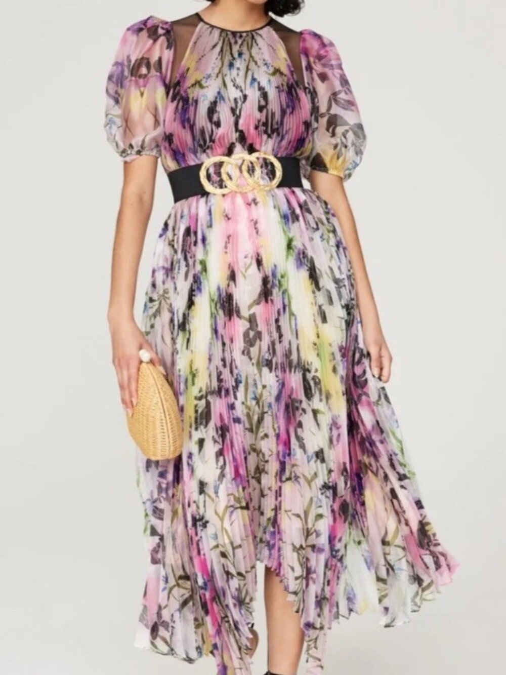 Bibhu Mohapatra Collective Puff Shoulder Printed Dress Size 4